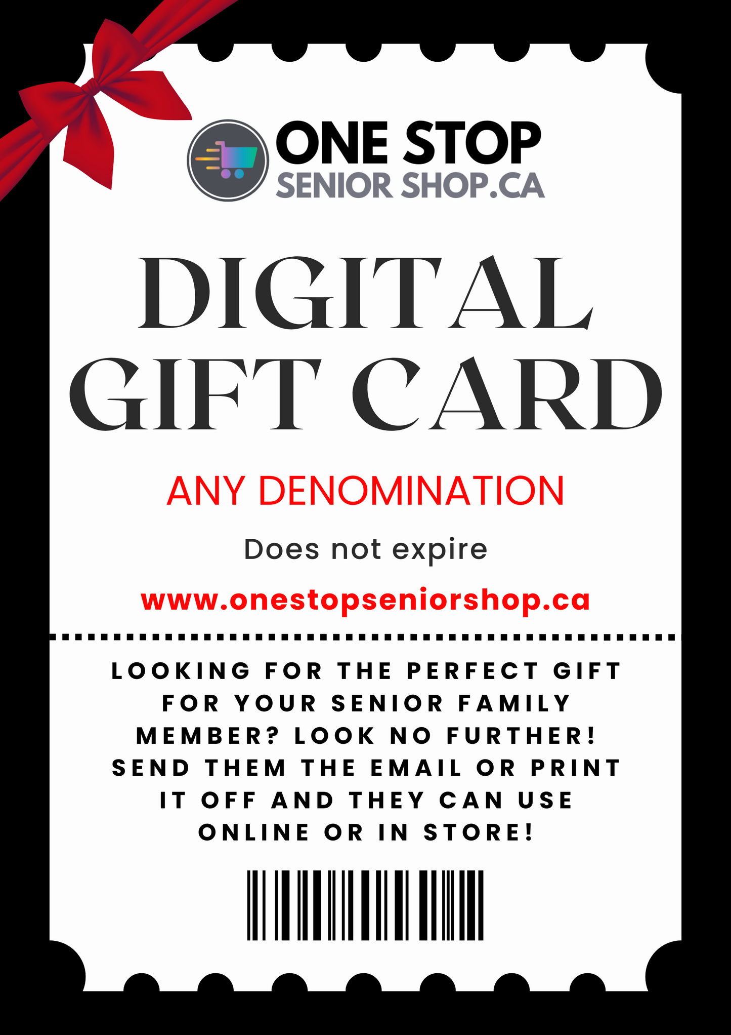 one stop senior shop gift card